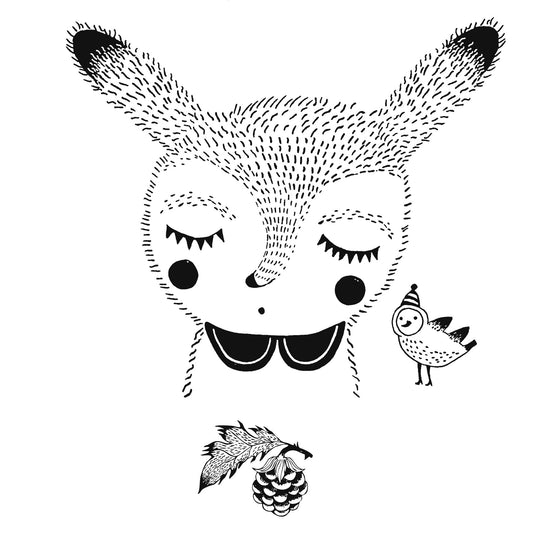 Tegning til print - Bunny & Bird