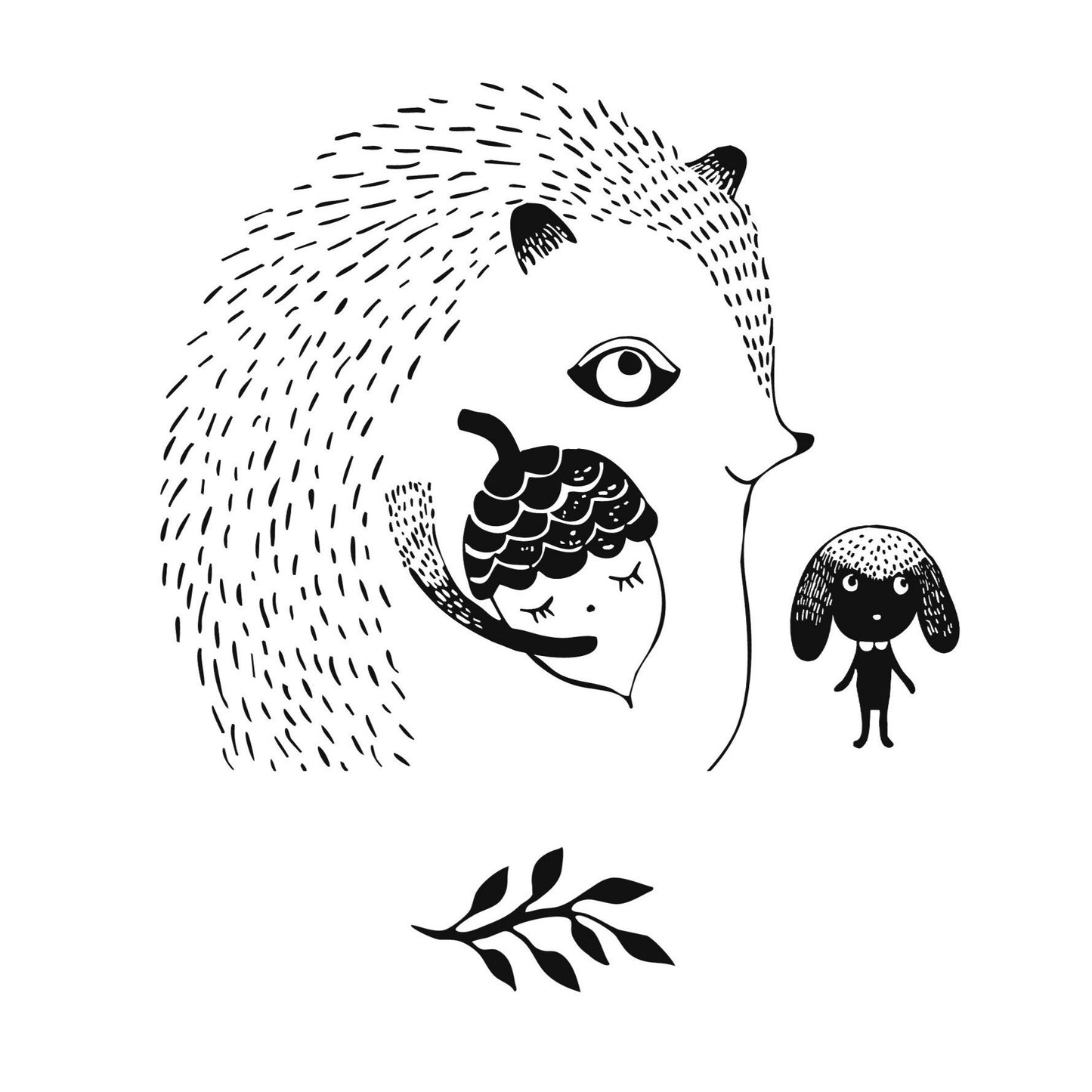 Tegning til print - Mr. Hedgehog
